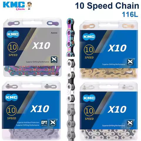 KMC 10S MTB Chain 116 Links Road Bike Current 10 Speed X10 X10EPT 10V Mountain Bicycle Chains Missin