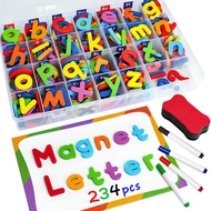 (PZMO) 244 Pcs Magnetic Letters Numbers Set Uppercase Foam Alphabet ABC 123 Educational Toy Set