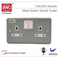 MK HEAVY DUTY 1G / 2G METAL CLAD SWITCH SOCKET 13A 15A