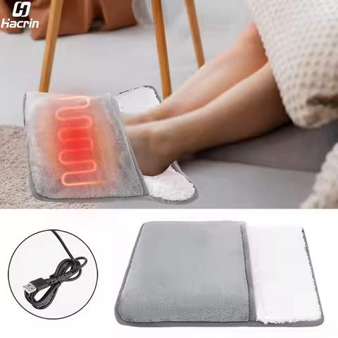 Foot Warmer USB Foot Heater Electric Foot Heating Pad Fast Heating Soft Plush Electric Foot Warmer f