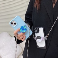 Cat Ear Mobile Phone Back Clip Suitable for All Mobile Phones Airbag Holder Metal Cross-body Mobile Phone Chain