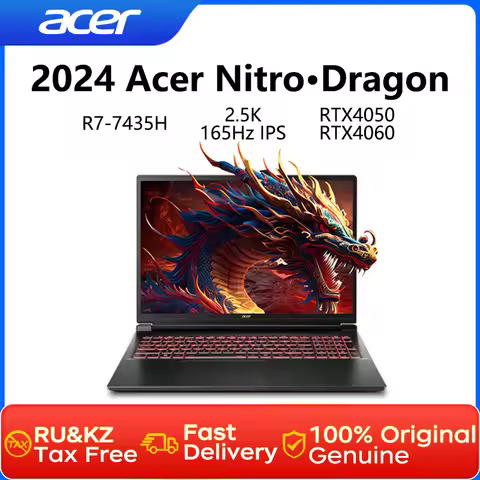 2024 Acer Nitro Dragon Gaming Laptop 16 Inch 2.5K 165Hz IPS Screen Netbook Ryzen R7-8745H 32GB 1TB R