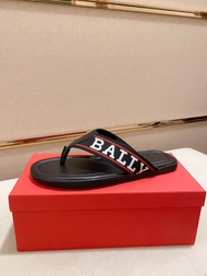 BALLY รองเท้าแตะแฟชั่นผู้ชายแบบสบายๆ กลางแจ้ง พร้อมสายรัด รองเท้าแตะกันลื่นสำหรับใช้กลางแจ้ง