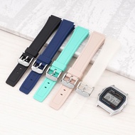 Watch Band Strap Replacement For Casio Black PU Resin Wrist Strap 18mm F-91 F84 F105 F108 A158 A168 