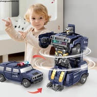 Auto Transformation Robot Toy Car Electronic Rotating Police Car Toy Light Musical Deformed Car Toys