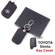 【Ready stock】For TOYOTA Sienta Vellfire Alphard 4Button Genuine Leather Key case  Cover