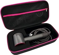 LITTECA Storage Case Caring Hard Case for Dyson Hair Dryer and Accessories, Hard Travel Storage Case with Pink Zipper
