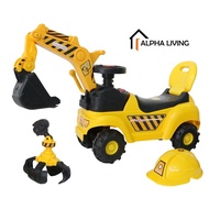 Children 2 in 1 Ride On Excavator Digging Toy Claws Bulldozer Helmet (TOY0077YW)