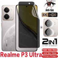 RealmeP3 Ultra 5G 2in1 Privacy Screen Soft Hydrogel Film For Realme P3 Ultra P3Ultra P 3 RealmeP3Ult