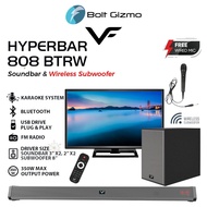 Vinnfier VF HyperBar 808 BTRW Karaoke 350W Bluetooth TV Soundbar 8" Wireless SubWoofer FM Optical HD