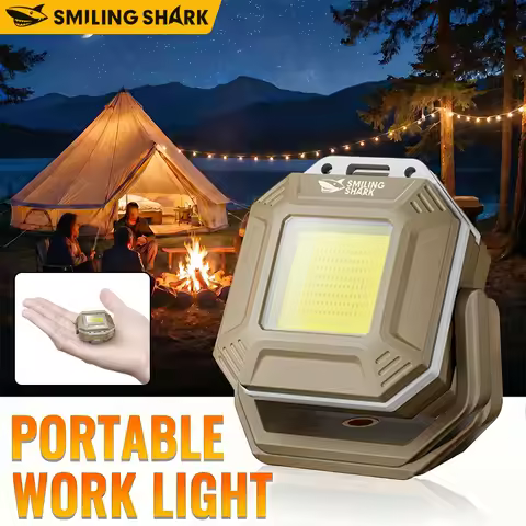 Smiling Shark Emergency Lights Rechargeable Mini COB Work Light Super Bright Waterproof Outdoor Car 