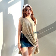 Ive NET TOP | Mesh Tunic Top | Outer Tunic Net | Outer Mesh | Korean Mesh Top | Mesh Knit Top | Net 