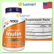 Bột uống Inulin hữu cơ hỗ trợ đường ruột Now Foods [Hàng Mỹ]