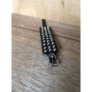 3-row mushroom spike leather bracelet