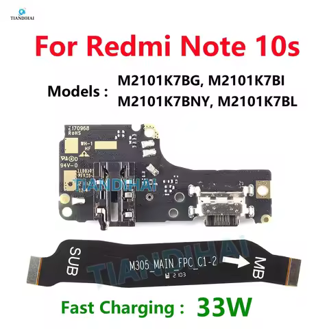 For Xiaomi Redmi Note 10s USB Charging Board Connector Plug Port Charger Dock Main Board SUB Flex Ca