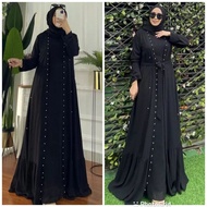 JESSY ACC LYDIA MAXI IK CERUTY BABYDOLL FULL PURING APLIKASI MUTIARA LD 110 CM PB 140 CM ZIPPER DEPAN Gamis Wanita Terbaru 2023 Gamis Baju Muslim Midi Dress Terbaru Gamis Wanita Termurah Gamis Jumbo Grosir Pakaian Dewasa Terlaris Gamis Polos BEST SELLER