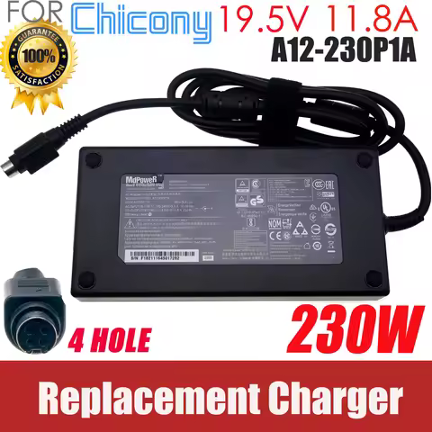 Replacement Chicony A12-230P1A 19.5V 11.8A 230W 4-PIN AC Adapter Charger For MSI GT76 GT62VR GT73VR 