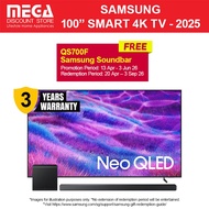 SAMSUNG QA100QN80FKXXS 100" NEO QLED 4K SMART TV | Free TV WMT | Free QS700F Soundbar Redeem Samsung