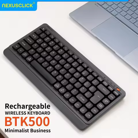 NexusClick 84 Keys Ultra Slim Wireless Keyboard,Dual Mode Rechargeable Low Profile Quiet Keyboard fo