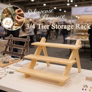 3/4 Tier Wooden Display Stand Wood Cupcake Stand Jewelry Card Display Stand Market Rack Retailing