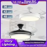 Shrry Lighting36“42”48“ Ceiling Fan With Light DC Motor Ceiling Fan in Room Foldable Fan Blades 0TR8