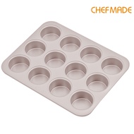 CHEFMADE Khuôn Nướng Bánh Muffin 12 Ngăn Khuôn Bánh Mì Chống Dính Khay Nướng Bánh Khay Nướng Bánh Mu