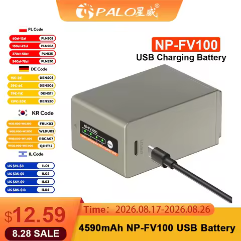 PALO NP FV100A NP-FV100 FV100 Batteries with Type-C USB Charging Input for Sony NP-FV30 NP-FV50 NP-F