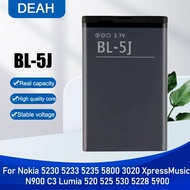 แบตเตอรี่ แท้ BL-5J สำหรับ Nokia 5230 5233 5236 5235 5800 302 3020 XpressMusic N900 C3 Lumia 520 525