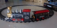 ไฟฟ้า Classic Train Set รถจักรไอน้ำเครื่องยนต์Wagons &amp; แทร็กแบตเตอรี่-Powered ชุดของเล่นควันไฟ &amp; เสียง (แถมถ่าน)