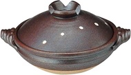 CtoC Japan Select 40-12728/2-979494 Earthenware Pot, Brown, No. 9 Pot, 11.2 inches (28.5 cm), 0.5 gal (2.3 L), Direct Fire, Microwave/Oven Safe, Banko Ware