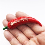 cute magnet magnet fridge Budapest, Hungary, lawatan kreatif lada tiga dimensi, hadiah kraf hiasan, 