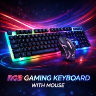 Wired USB Mechanical Feel RGB 104 Key Gaming Keyboard Mechanical Keyboard