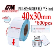 40 x 30 mm Barcode Sticker Thermal Price Label Product Label Sticker Paper Stock Ready 40 x 30 mm