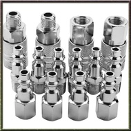 [I O J E] 14pcs Air Line Hose Compressor Fitting 1/4 Inch Bsp Metal Connectors Coupler Male Female Quick Release Set