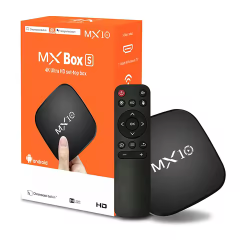 Smart TV Box MX10 ARM Mali-400 MP2 DDRIII 1GB EMMC 8GB Android 7.1 Smart Home Theater TV Box Support