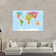 HOT SALE World Map Russian Map Series Background Cloth Political Map Wall Art Poster Decor Non-woven/Canvas Map