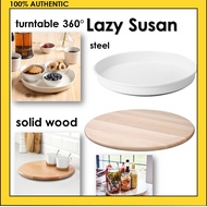 ikea Lazy Susan Organizer for Table - Wooden Lazy Susan Turntable for Cabinet - Kitchen Turntable Storage Food Bins Container for Pantry, Countertop