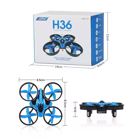 JJRC H36 Mini RC Drone W 3Pcs Battery 6-Axis Headless Mode Helicopter 360° Flip One-Button Return Qu