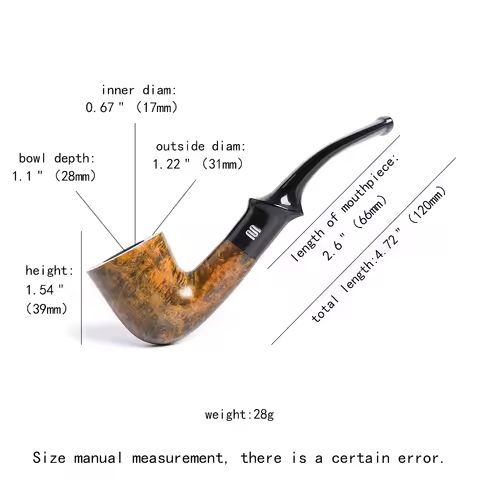 Handmade Briar Wood Pipe with 9mm Filter Men's Smoking Accessory Natural Wooden Tobacco Pipe