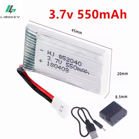 3.7V 550mAh 852040 Lipo Battery with Charger for JXD 523 523W H43WH RC Drone Helicopter Spare Parts 