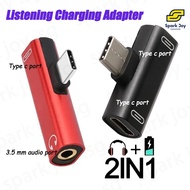 【SG】Mini 2 In 1 USB Type C Adapter 3.5mm Jack Audio Headphone Adapter Type c to Type c Charging Adap