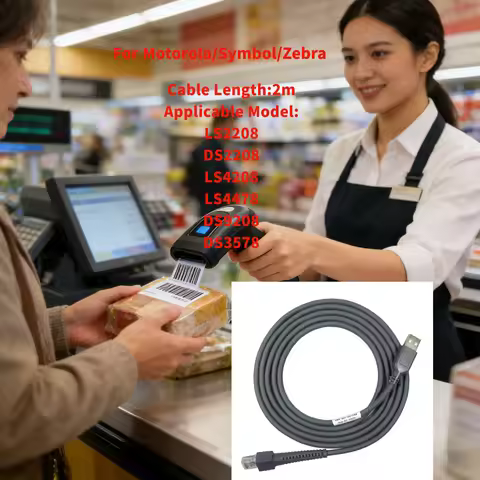 SOTESIN USB to RJ50 Barcode QR Scanner Reader Cable for Zebra Motorola Symbol DS2278 Li4278 DS8108 2
