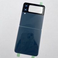 กระจกหลังใหม่สำหรับ Samsung Galaxy Z Flip 3 flip3 F711 B N ฝาครอบแบตเตอรี่ ฝาหลัง อะไหล่ซ่อมแผงวงจร