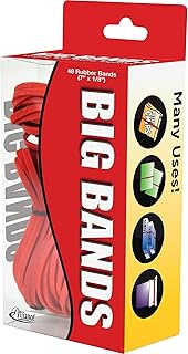 Alliance Rubber 00699 Big Bands for Oversized Jobs, 48 Pack of Large Elastic Bands (7" x 1/8", Red)