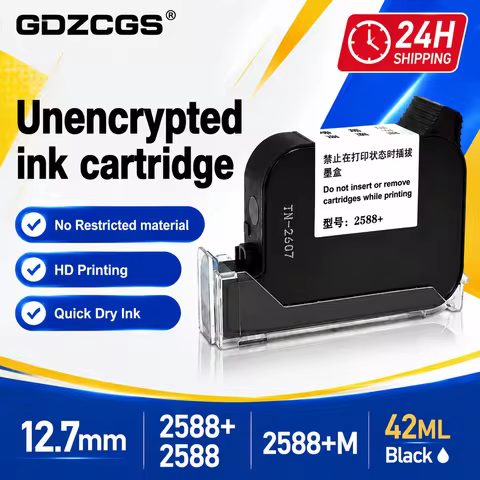 2588+ 2588 2588+M 42ML Ink Cartridge Quick-drying 12.7mm Print Height Universal for unencrypted hand