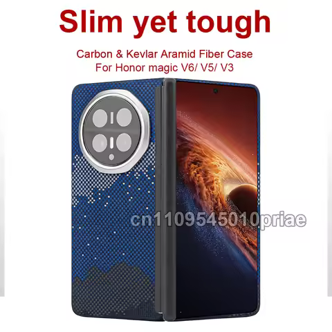 Strong Magnetic For Honor Magic V3 /Magic V5 /Magic V6 Case Thin Magnetic Aramid Carbon Fiber Cover 