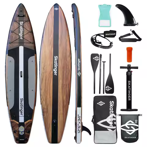 SKATINGER 12'6''x34''x6'' Inflatable Paddle Board for Adults Waterproof Standing Style SUP Board wit