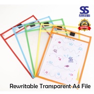 Rewritable Transparents A4 File /Document Cover Beg - Can Be Cleaned-1 Pcs