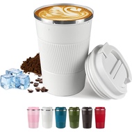 12.85oz Travel Coffee Cups Insulated Tumbler Thermal Mug to Go with Lid Leak Proof, Reusable Stainle