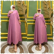 COD - MIDI PANJANG WANITA JUMBOO / DRESS WANITA POLOS RAYON TWIL